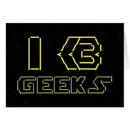 I Heart Geeks ASCII ART Wenskaart (Voorkant Horizontaal)