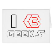 I Heart Geeks ASCII ART Wenskaart (Voorkant Horizontaal)