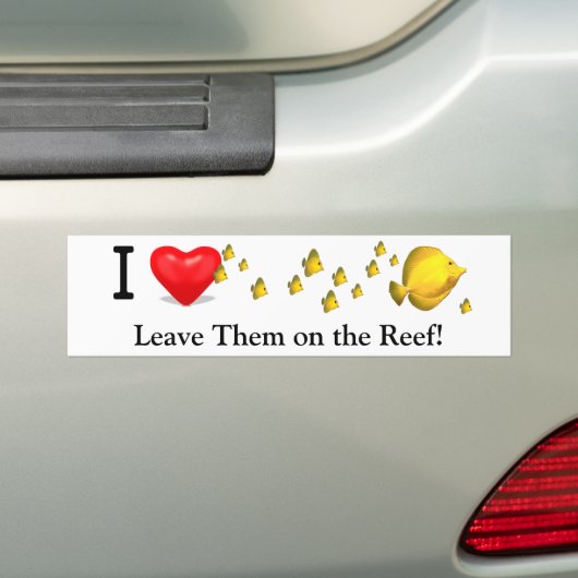 I 'Heart' Gele tangs Bumpersticker (Op auto)