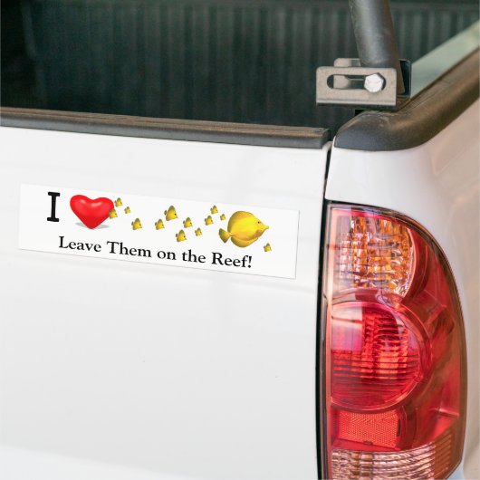 I 'Heart' Gele tangs Bumpersticker (Op Truck)