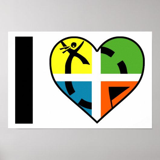 I Heart Geocaching Funny Poster (Voorkant)