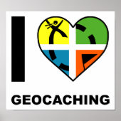 I Heart Geocaching Funny Poster (Voorkant)