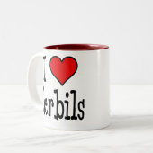 I Heart Gerbils Tweekleurige Koffiemok (Voorkant links)