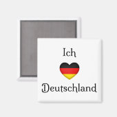 "I Heart Germany" Duits Pride World Traveler Magneet (Voorkant / Achterkant)