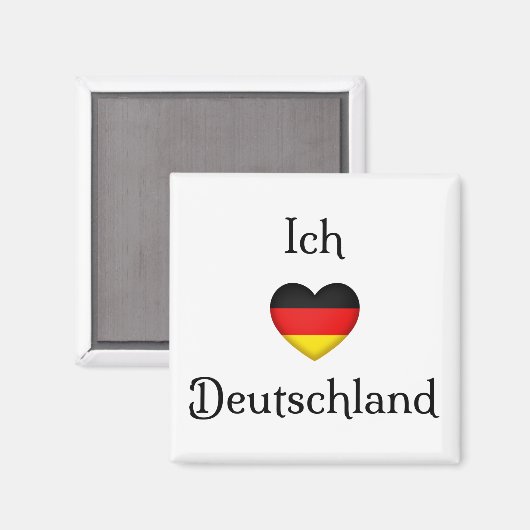 "I Heart Germany" Duits Pride World Traveler Magneet (Voorkant / Achterkant)