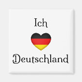 "I Heart Germany" Duits Pride World Traveler Magneet (Voorkant)