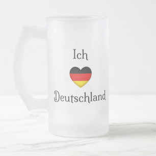 "I Heart Germany" Duits Pride World Traveler Matglas Bierpul