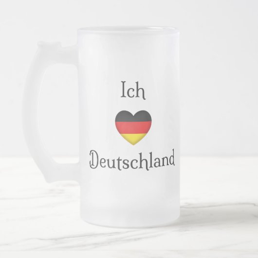 "I Heart Germany" Duits Pride World Traveler Matglas Bierpul (Links)