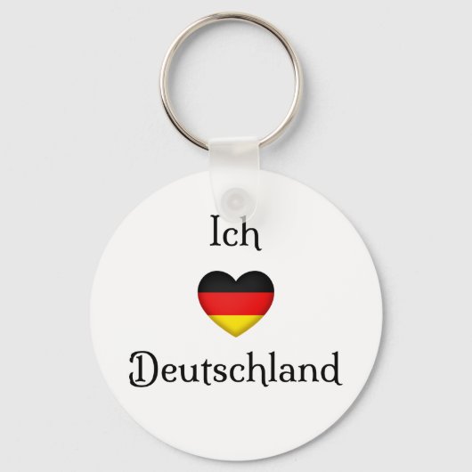 "I Heart Germany" Duits Pride World Traveler Sleutelhanger (Voorkant)