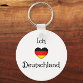 "I Heart Germany" Duits Pride World Traveler Sleutelhanger (Voorkant)