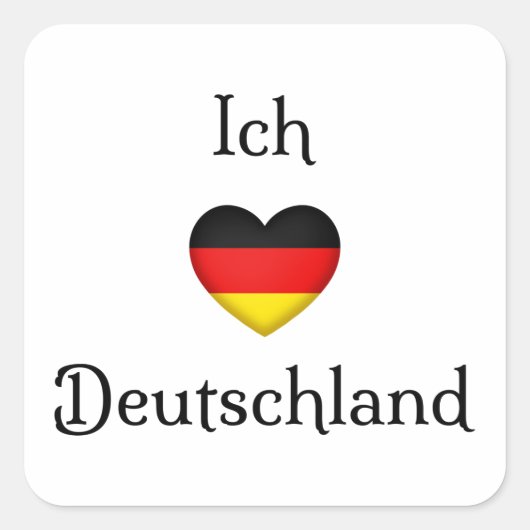 "I Heart Germany" Duits Pride World Traveler Vierkante Sticker (Voorkant)