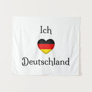 "I Heart Germany" Duits Pride World Traveler Wandkleed