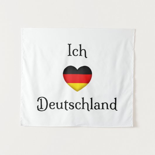 "I Heart Germany" Duits Pride World Traveler Wandkleed (Voorkant (horizontaal))