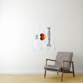 "I Heart Germany" Duits Pride World Traveler Wandkleed (In situ)