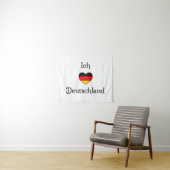"I Heart Germany" Duits Pride World Traveler Wandkleed (In Situ (horizontaal))