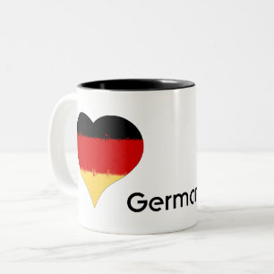 I Heart Germany Duitse vlag Duitsland Tweekleurige Koffiemok