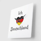 "I Heart Germany" German Pride Cute Vierkante Klok (Hoek)