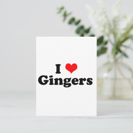 I Heart Gingers Briefkaart (Staand voorkant)