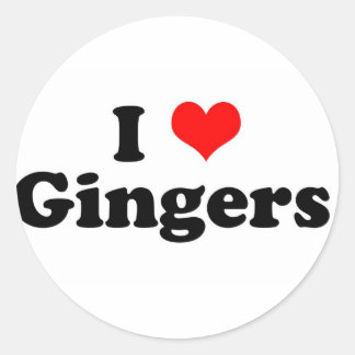 I Heart Gingers Ronde Sticker