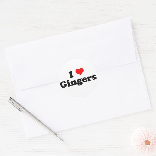 I Heart Gingers Ronde Sticker (Envelop)