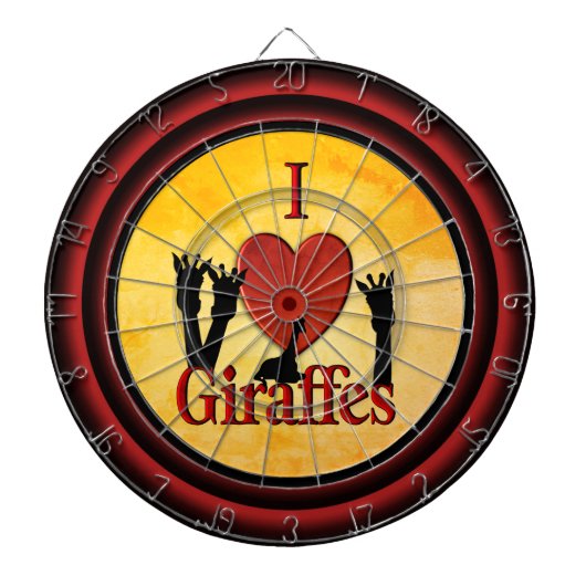 I Heart Giraffe Regulation Dart Board Dartbord (Voorkant)