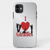 I Heart Giraffe Silver Case-Mate iPhone Case (Achterkant)