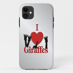 I Heart Giraffe Silver Case-Mate iPhone Case