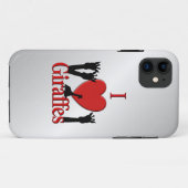 I Heart Giraffe Silver Case-Mate iPhone Case (Achterkant (horizontaal))
