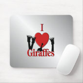 I Heart Giraffe Silver Muismat (Met muis)