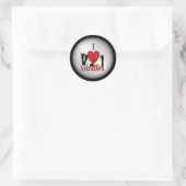 I Heart Giraffe Silver Ronde Sticker (Tas)
