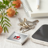 I Heart Giraffe Silver Sleutelhanger (Zijkant)