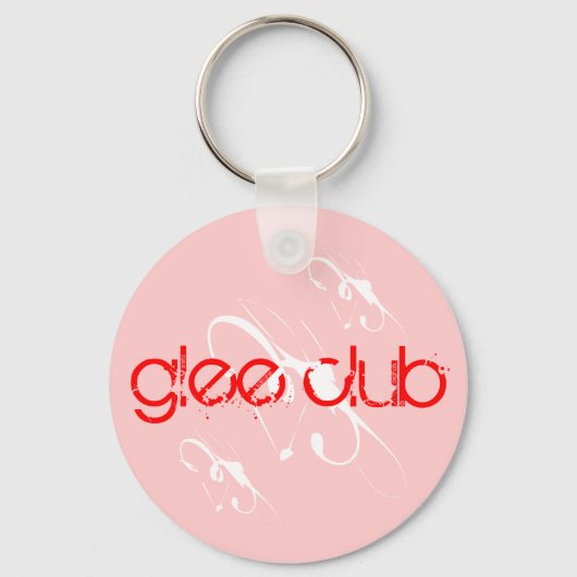I Heart Glee Club - Roze / Red Custom Key chain Sleutelhanger (Voorkant)