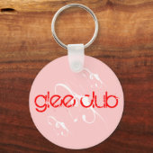 I Heart Glee Club - Roze / Red Custom Key chain Sleutelhanger (Voorkant)