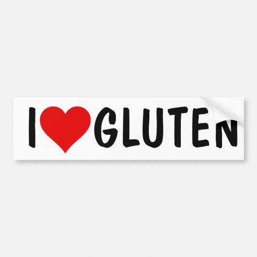 I HEART GLUTEN BUMPERSTICKER (Voorkant)
