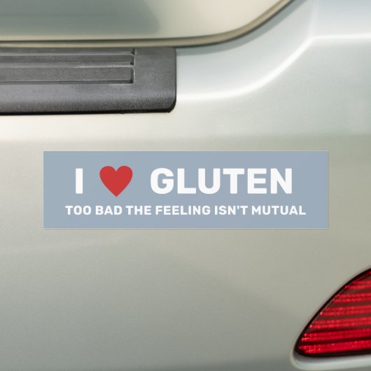 I Heart Gluten Bumpersticker (Op auto)