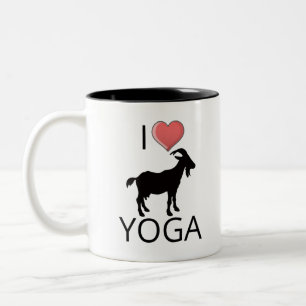 I Heart Goat Yoga Tweekleurige Koffiemok