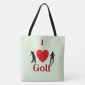 I Heart Golf Groen Tote Bag (Voorkant)