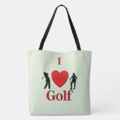 I Heart Golf Groen Tote Bag (Achterkant)