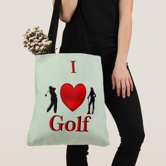I Heart Golf Groen Tote Bag (Dichtbij)