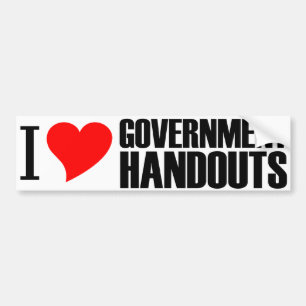 I Heart Government Handouts Bumpersticker