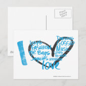 I Heart Graffiti Aqua Briefkaart (Voorkant / Achterkant)