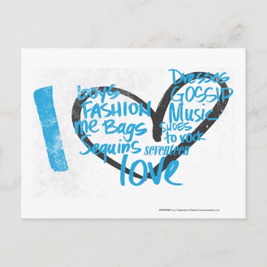 I Heart Graffiti Aqua Briefkaart (Voorkant)