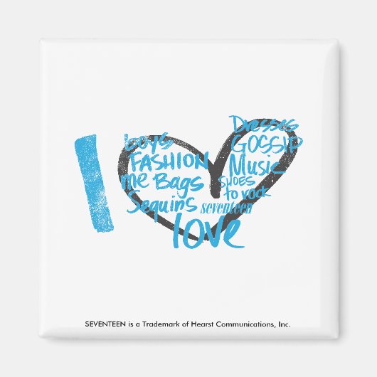 I Heart Graffiti Aqua Magneet (Voorkant)