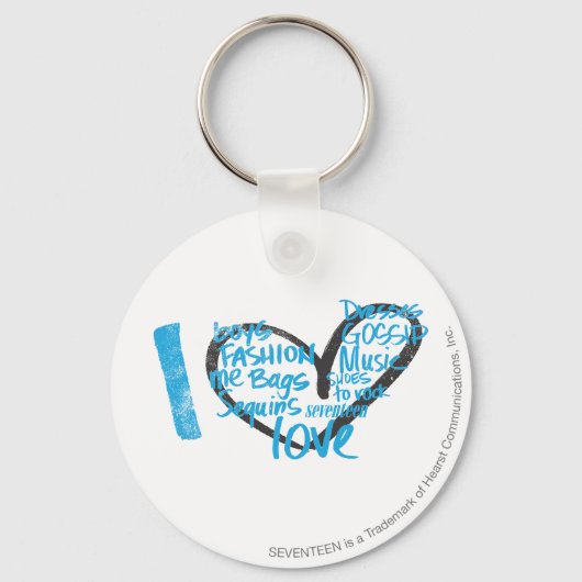 I Heart Graffiti Aqua Sleutelhanger (Voorkant)