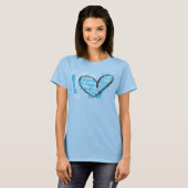 I Heart Graffiti Aqua T-shirt (Voorkant volledig)