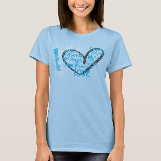 I Heart Graffiti Aqua T-shirt (Voorkant)