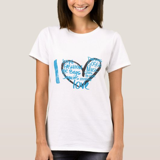 I Heart Graffiti Aqua T-shirt (Voorkant)