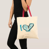 I Heart Graffiti Aqua Tote Bag (Voorkant (product))