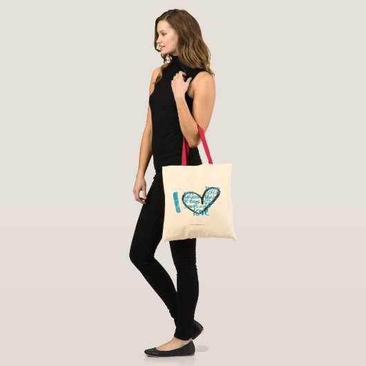 I Heart Graffiti Aqua Tote Bag (Voorkant (model))