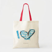 I Heart Graffiti Aqua Tote Bag (Voorkant)
